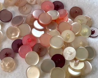 Vintage Pearlescent Shank Buttons / Mid Century / Buyers Choice / Asst / Sewing  Crafts / Replacements / 18 mm
