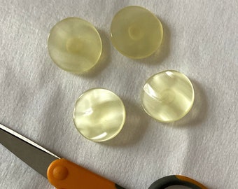 Vintage Buttons / Opaque Lemon Yellow Acrylic Shanks / Marbled Xtra Lg Coat Style / Trim / Sewing / Costumes / Crafts