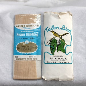 Borde / 2 Original Pakete / Rick Rack und Naht Bindung / Nähen / Handwerk / Zubehör / Projekte /Beiges