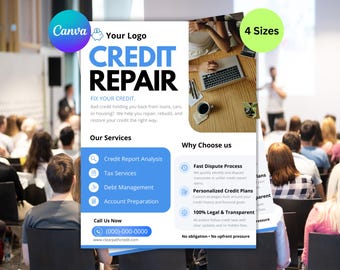 Credit Repair Flyer Template | Editable Canva Design (a4/letter/11x14 ...