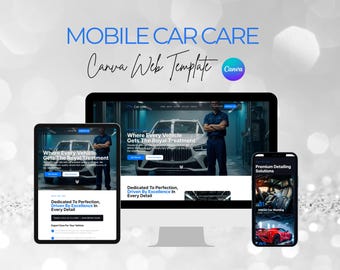 Auto Detailing Canva Website Template – Mobile Car Care Design