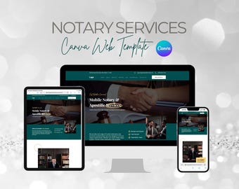 Notary Website Template | Modern Mobile Notary Web Design (Canva)
