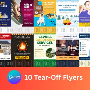 Tear-Off Flyer Template Bundle: Small Business Marketing (Canva) image 1