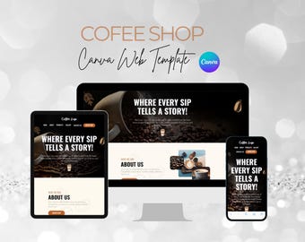 Coffee Shop Website Canva Template: Modern Cafe Landing Page