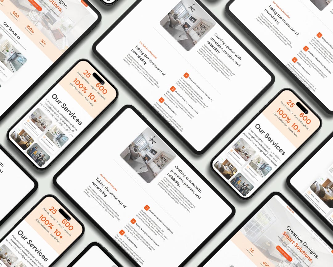 Canva Home Remodeling Website Template Renovation Businesses
