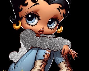 Luvtröja "Svart/Latina Betty Boop Silver"