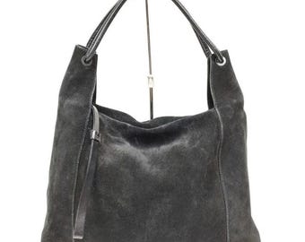 Authentic Black Gucci Suede Hobo Bag