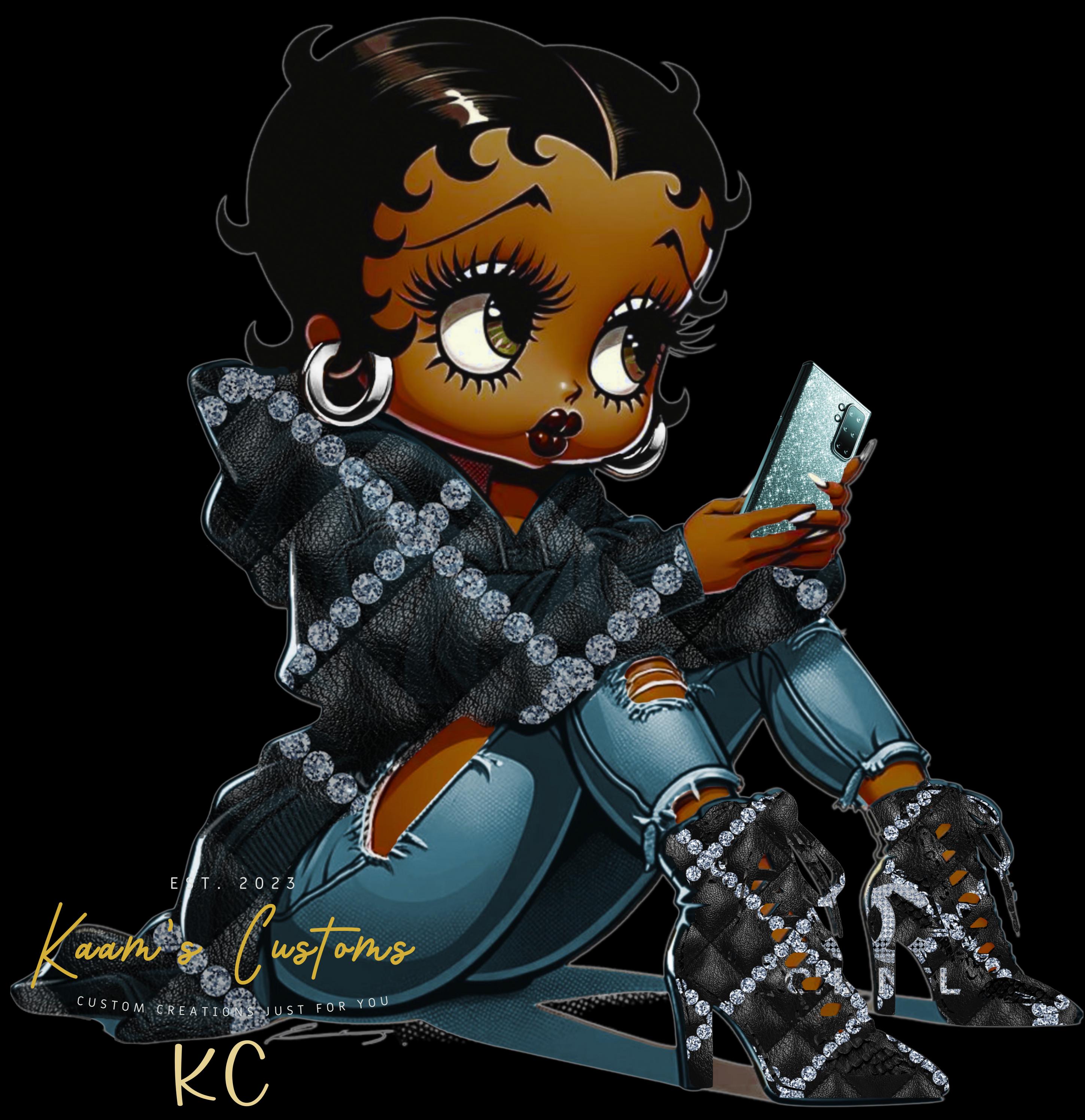 Crewneck Sweatshirt "Black/Latina Betty Boop Black and Silver"