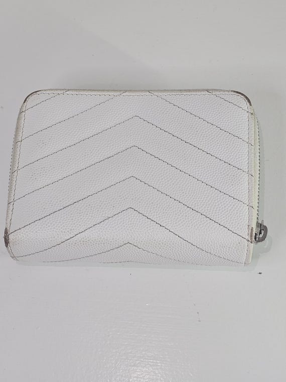 YSL ホワイトキルティング二つ折り財布 本物のYSLホワイトキルティング二つ折り財布 - Etsy 日本