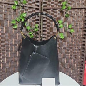 Authentic Gucci Bamboo Leather Handbag
