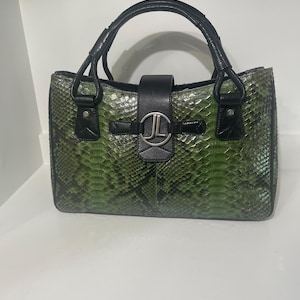 Authentic Judith Leiber Green Snakeskin Handbag
