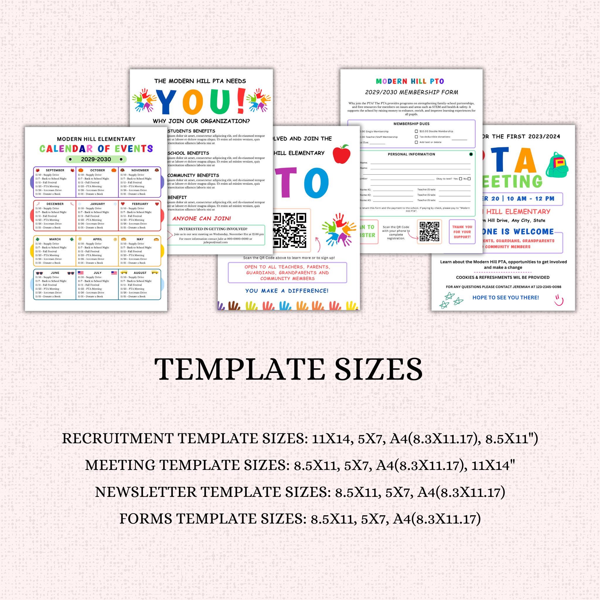PTO PTA Flyer/form Template Bundle - Editable Canva Recruitment ...