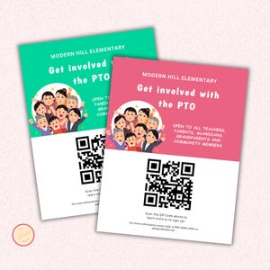 School Recruitment Flyer Template  - Editable Canva Template - Join the Pta or Pto Flyer w/QR Code - School PTA Volunteer Recruitment - PT56