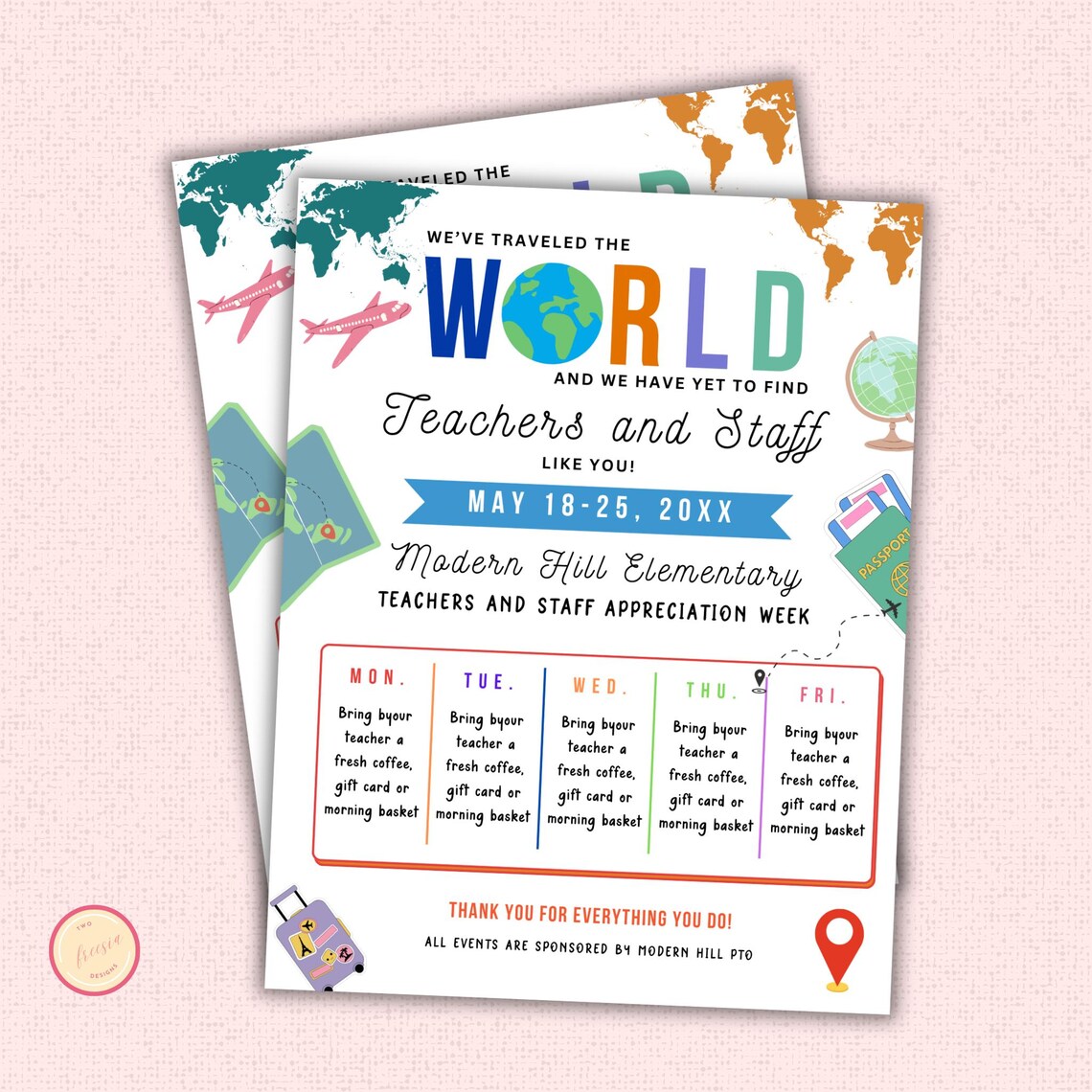 International Theme Teacher Appreciation Week Flyer, Around the World ...