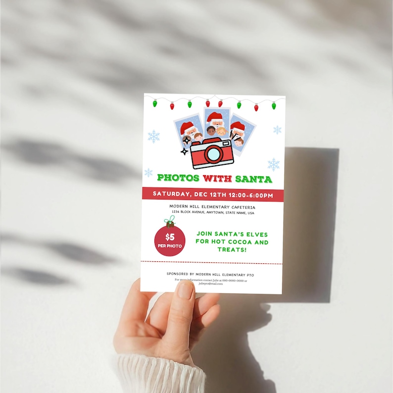 Editable Photos With Santa Flyer Template, Pictures With Santa ...