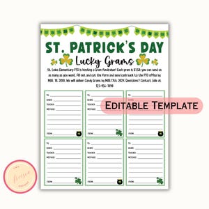 Bewerkbare sjabloon St. Patrick&#39;s Day Lucky Gram-flyer