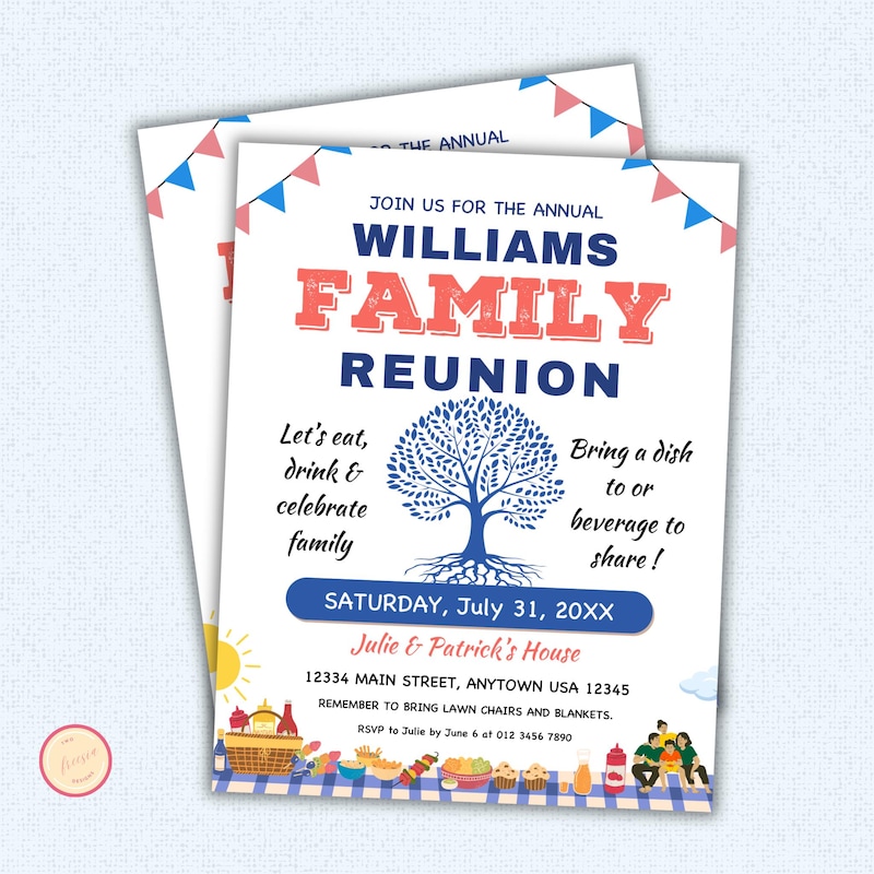 Family Reunion Flyer Etsy
