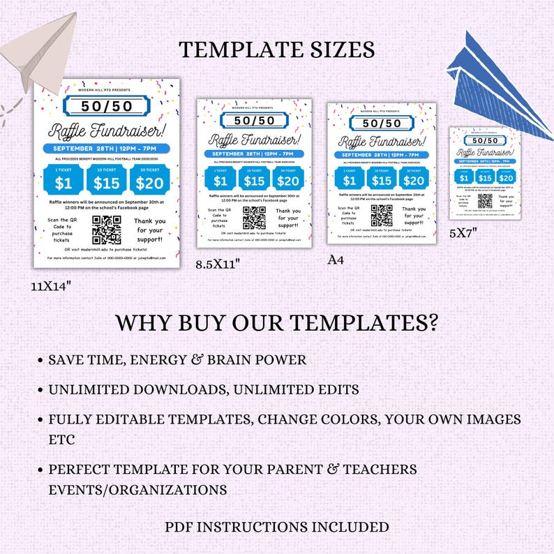 Editable 50/50 Raffle Ticket Fundraiser Flyer Template, Split the Pot ...