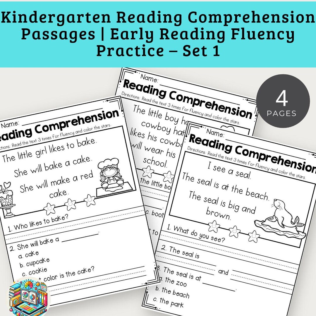 Kindergarten Reading Comprehension Passages | Early Reading Fluency ...