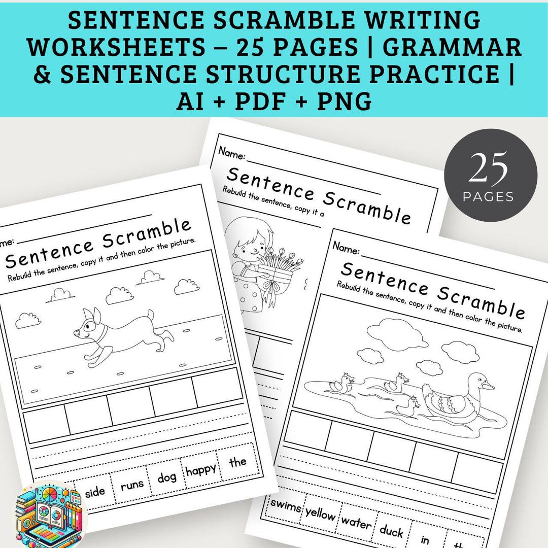 Sentence Scramble Writing Worksheets – 25 Pages | Grammar & Sentence ...