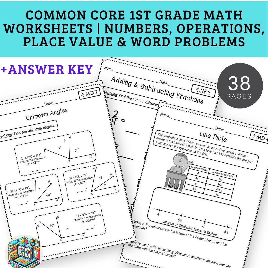 Common Core 1st Grade Math Worksheets | Numbers, Operations, Place ...