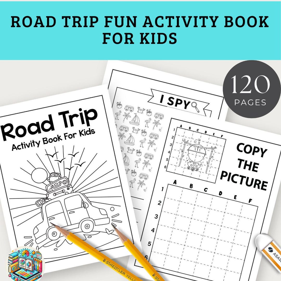 Road Trip Fun Activity Book for Kids - Etsy