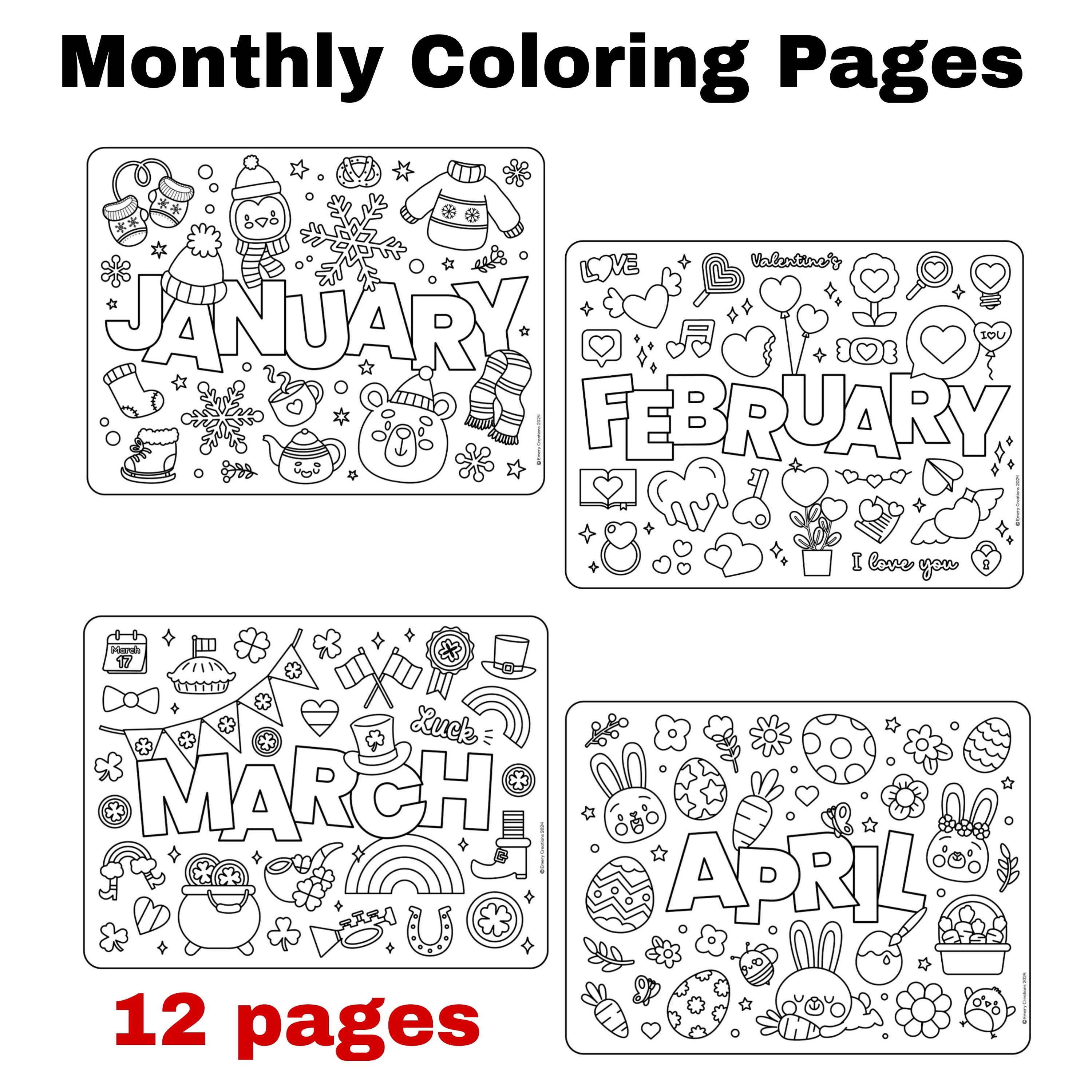 Monthly Coloring Pages