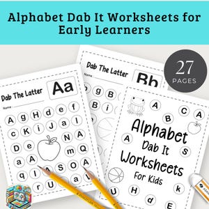 Hojas de trabajo de Alphabet Dab It para estudiantes principiantes