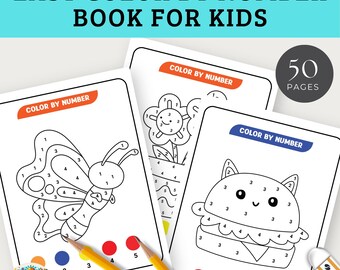 Easy Color by Number Book for Kids