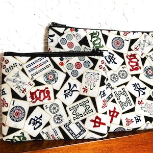 Mah Jongg Pouch, Zipper Pouch, Pouch, Fabric Pouch, Mothers Day Gift, Coin Purse, Change Pouch, BFF Gift, Zipper Case, Mah Jongg Tiles Case
