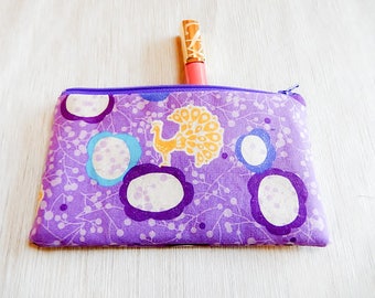 Make Up Bag/ Pencil Case/ Peacock Gift for Her/ Valentines Day Gift/ Gift for Mom/ BFF Gift/ Coworker Gift/ Bridesmaid Gift/ Gift for Wife