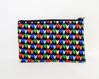 Make Up Bag/ Pencil Case/ Mothers Day Gift/ Gift for Mom/ Birthday Gift/ Teacher Gift/ Best Friend Gift/ Heart Pouch/ Gift for Women/ Gift