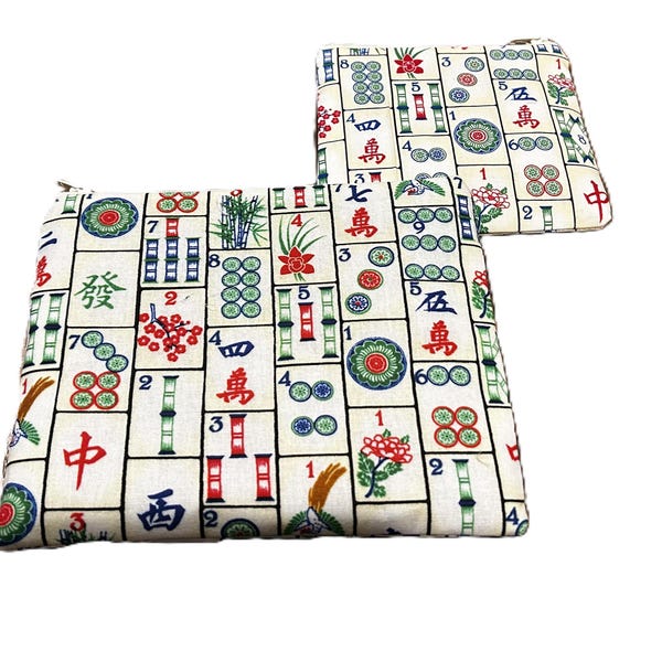 Mah Jongg Pouch, Zipper Pouch, Pouch, Fabric Pouch, Mothers Day Gift, Coin Purse, Change Pouch, BFF Gift, Zipper Case, Mah Jongg Tiles Case