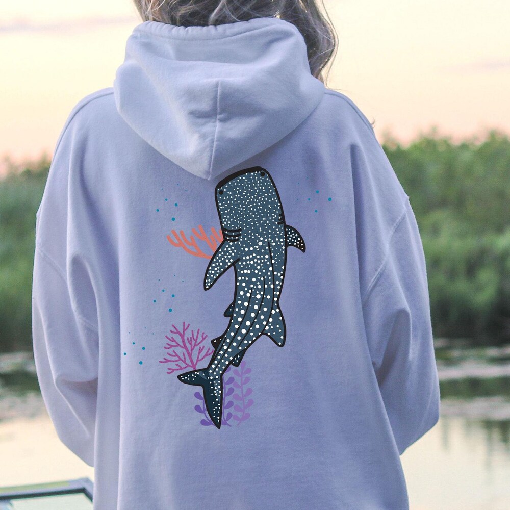 Whale Ocean Hoodie, Beachy Hoodie, Ocean Hoodie, Jesus Christian Hoodie, Whale Shark Gift, Over Fear Surf Tee Beach Hoodie