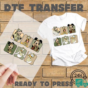 Disney Animal Kingdom Safari Ready To Press, Disney Safari Heat Transfer, Disney Castle DTF, Mickey And Minnie Animal Safari DTF Transfer