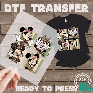 Disney Animal Kingdom Safari Ready To Press,Disney Castle DTF, Disney Safari Heat Transfer, Mickey And Minnie Animal Safari DTF Transfer
