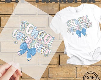 School Counselor DTF Transfer: Coquette Design, Ready to Press (22x10 inches