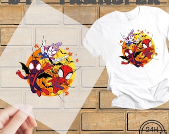 Spiderman DTF Heat Transfer: Hero Collage, Ready To Press