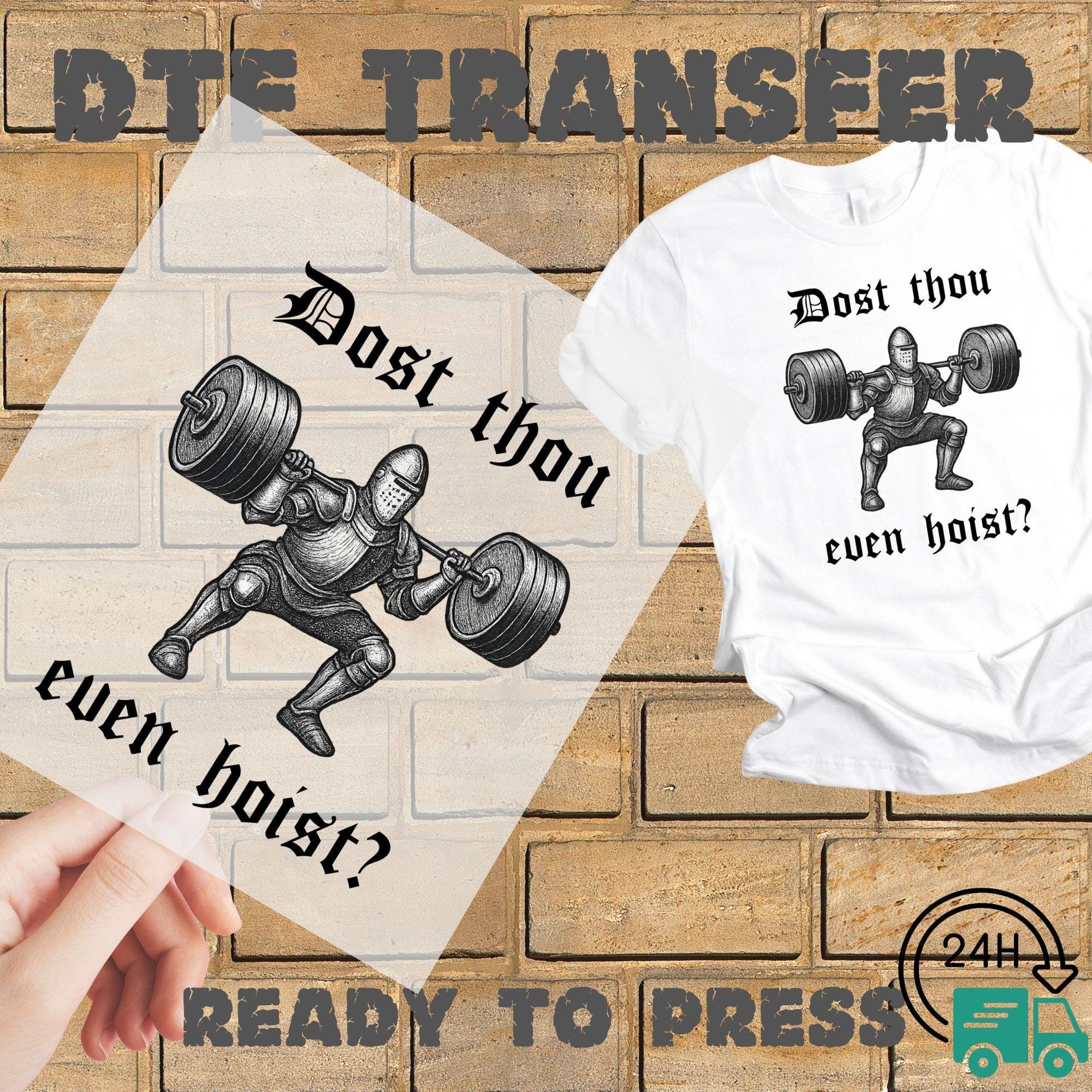Vintage Gym DTF Transfer: Funny Medieval Workout Humor, Ready to Press ...