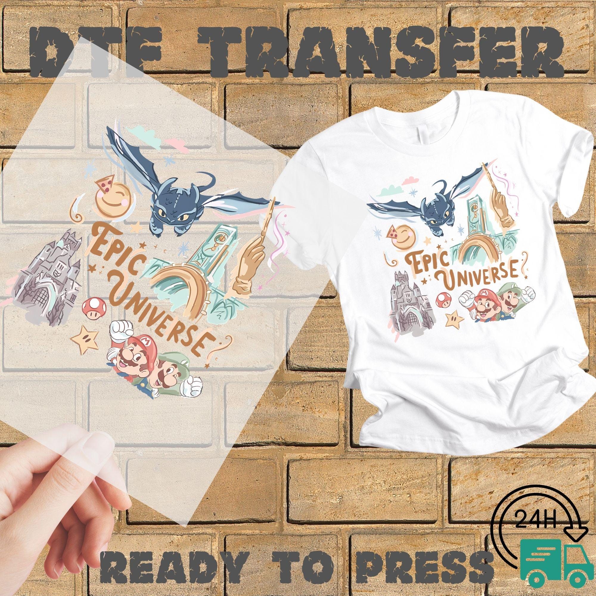 Epic Universe Mario DTF Transfers, Disney DTF Transfer, Mario Bros Ready to Press,Epic Universe Dtf Press, Mario DTF, Pastel Retro Design