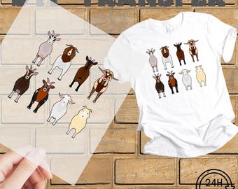 Goat Lover DTF Heat Transfer: Farm Animal Shirt Prints (22x10 inches