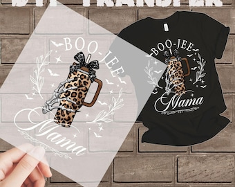 Halloween Boo Jee Mama DTF Transfer: Ready to Press Iron-On Decal