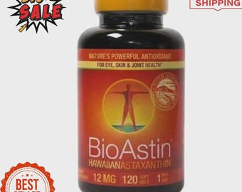 BioAstin Pure Natural Hawaiian Astaxanthin 12 mg., 120 Gel Caps Exp 01/2028