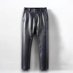 Men's Genuine Sheep Leather Pants - Black Leather Pants Men's Genuine Sheep Leather Pants - Black Leather Pants