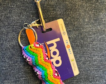 Multi Color Rainbow 90's Neon Zigzag Keychain | Bag Charm