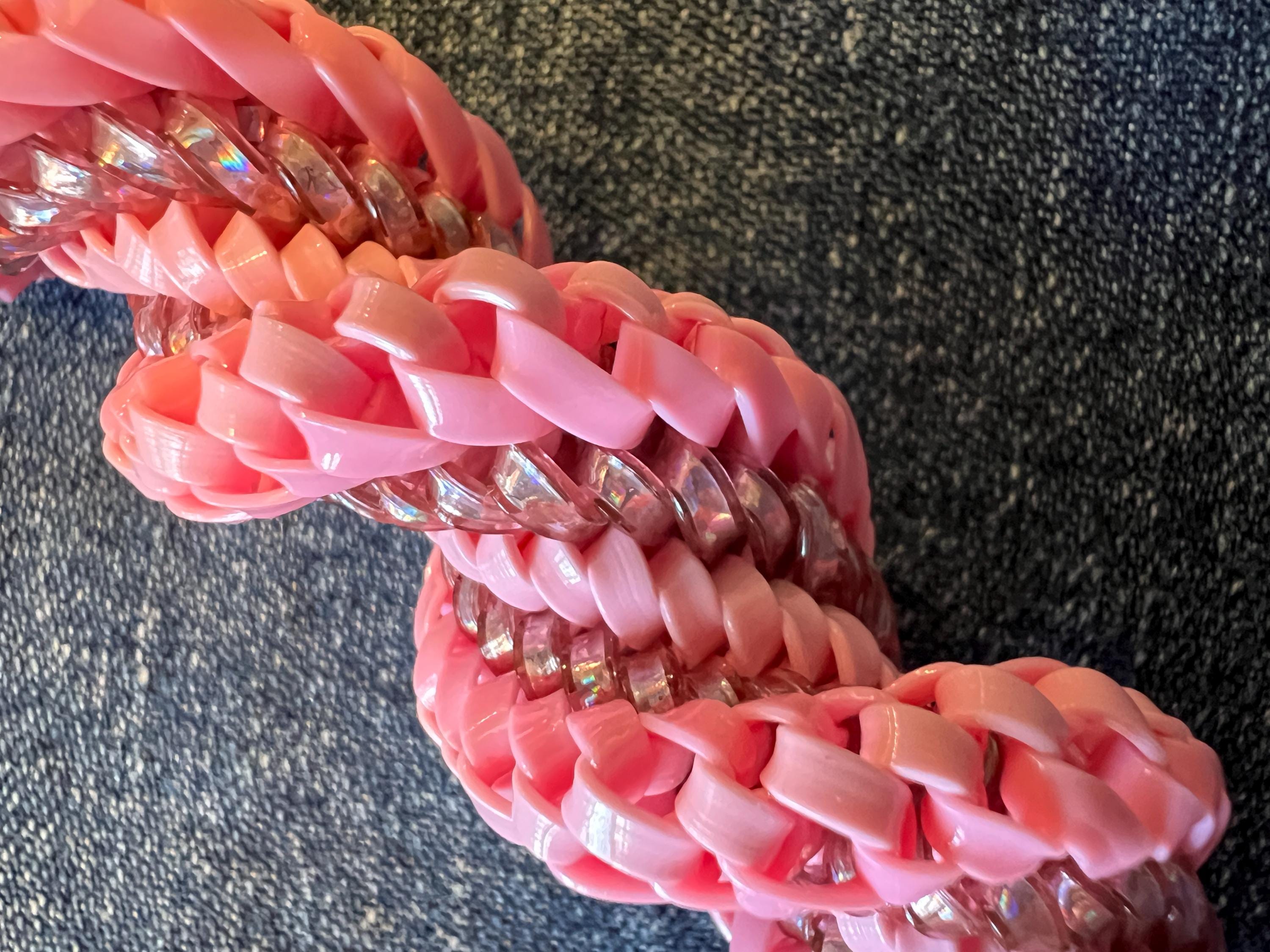 90's Sparkly Spiral Keychain | Bag Charm | Key Fob