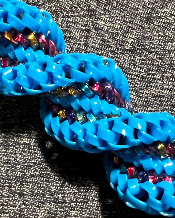 90s Sparkly Spiral Keychain: Rexlace Plastic Lanyard, Backpack