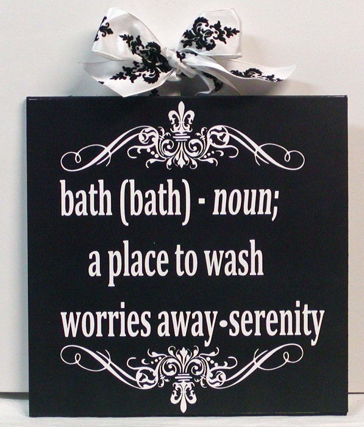 Damask and Fleur de Lis Bathroom Wall Art Definition Of Bath Etsy
