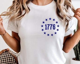 Comfort Colors® 1776 USA Pocket Design T-Shirt, We The People Shirt, 250 Years 2026 T-Shirt, Independence Day Shirt, Patriotic T-Shirt