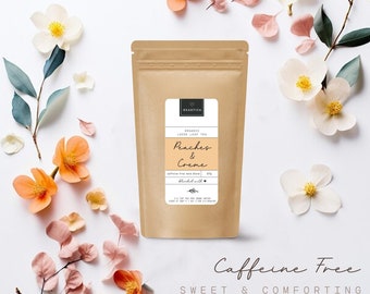 Peaches and Cream Herbal Tea, Handcrafted in Small Batches, Caffeine-Free, 100% Natural